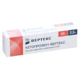 Упаковка: Кетопрофен-Вертекс 2.5%, 30 г, гель для наружного применения