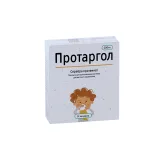 Упаковка: Протаргол, 200 мг, порошок для приготовления раствора для местного применения взрослым и детям с 3-х лет