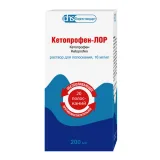 Упаковка: Кетопрофен-ЛОР 16 мг/мл, 200 мл, раствор для полоскания
