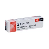 Упаковка: Кетопрофен-Вертекс 2.5%, 50 г, гель для наружного применения