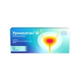 Упаковка: Уриналгин Ф 100 мг, 12 шт, таблетки покрытые пленочной оболочкой