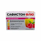 Упаковка: Сафистон Флю 500 мг+25 мг+200 мг, 4,95 г, 10 шт, порошок для приготовления раствора для приема внутрь малина