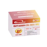 Упаковка: Витамин Д3 600 МЕ, 300 мг, 60 шт, капсулы