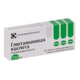 Упаковка: Глютаминовая кислота 250 мг, 20 шт, таблетки кишечнорастворимые покрытые пленочной оболочкой