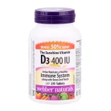 Упаковка: Витамин Д3 400 МЕ Солнечный Webber Naturals, 270 шт, таблетки