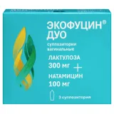 Упаковка: Экофуцин Дуо 300 мг+100 мг, 3 шт, суппозитории вагинальные