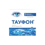 Упаковка: Тауфон капли глазные 4% флакон-капельница 10мл № 3