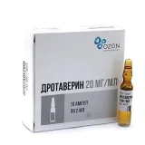 Упаковка: Дротаверин р-р д/в/в и в/м 20мг/мл 2мл №10