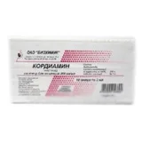 Упаковка: Кордиамин р-р д/ин. 25% 2мл №10