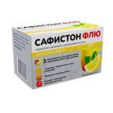 Упаковка: Сафистон Флю пор. д/приг. р-ра д/приема внутрь 500мг+25мг+200мг лимон №10