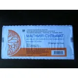 Упаковка: Магния сульфат р-р в/в 250мг/мл 5мл №10