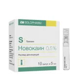Упаковка: Новокаин р-р д/ин. 5мг/мл 5мл №10