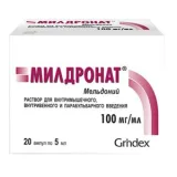 Упаковка: Милдронат р-р в/в и парабульб. введ. 100мг/мл 5мл №20