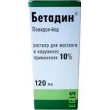 Упаковка: Бетадин р-р местн и наруж 10% 120мл