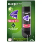 Упаковка: Никоретте Спрей д/мест. прим. 1мг/доза фруктово-мятный 150 доз