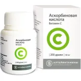 Упаковка: Аскорбиновая кислота, драже 50 мг, 200 шт.