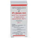 Упаковка: Фурацилин, мазь для местного и наружного применения 0,2 %, банка 25 г