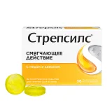 Упаковка: Стрепсилс, таблетки для рассасывания (мед-лимон), 36 шт.