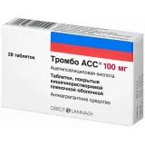 Упаковка: Тромбо АСС, таблетки покрыт. плен. об. кишечнорастворимые 100 мг, 28 шт.