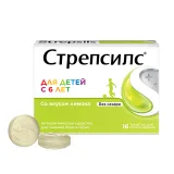 Упаковка: Стрепсилс, таблетки для рассасывания (лимон), 16 шт.
