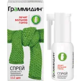 Упаковка: Граммидин, спрей 0,06 мг+0,1 мг/доза, 112 доз
