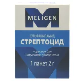 Упаковка: Стрептоцид, порошок (Мелиген), пакетик 2 г