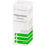 Упаковка: Кордиамин, капли 25%, 25 мл