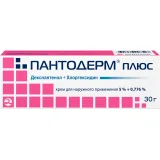 Упаковка: Пантодерм плюс, крем 5%+0.776%, 30 г