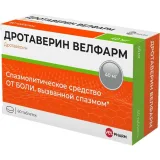 Упаковка: Дротаверин Велфарм, таблетки 40 мг, 60 шт.