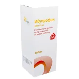 Упаковка: Ибупрофен, суспензия для приема внутрь для детей со вкусом Клубника, 100мг/5 мл флакон 100 мл
