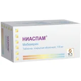 Упаковка: Ниаспам, таблетки покрытые пленочной оболочкой 135 мг, 50 шт.