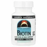 Упаковка: Source Naturals, Биотин, 10000 мкг, 120 таблеток