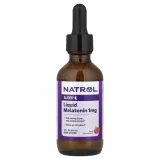 Упаковка: Natrol, Жидкий мелатонин, сон, натуральный ягодный вкус, 1 мг, 60 мл (2 жидк. унции)