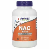 Упаковка: NOW Foods, NAC (N-ацетилцистеин), 600 мг, 250 вегетарианских капсул