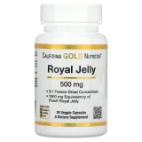 Упаковка: California Gold Nutrition, Маточное молочко, сублимированный концентрат, 500 мг, 30 растительных капсул