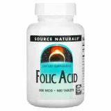 Упаковка: Source Naturals, Фолиевая кислота, 800 мкг, 500 таблеток