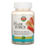 Упаковка: KAL, Hair Force, высокоэффективный биотин, 60 вегетарианских капсул