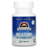 Упаковка: Source Naturals, Мелатонин, 3 мг, 60 таблеток