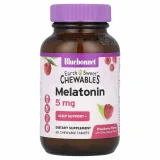 Упаковка: Bluebonnet Nutrition, Earth Sweet Chewables, мелатонин, малина, 5 мг, 60 жевательных таблеток