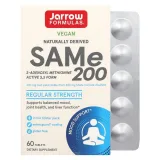 Упаковка: Jarrow Formulas, натуральный SAM-e (S-аденозил-L-метионин) 200, 200 мг, 60 таблеток, покрытых кишечнорастворимой оболочкой