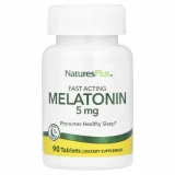 Упаковка: NaturesPlus, Мелатонин, 5 мг, 90 таблеток