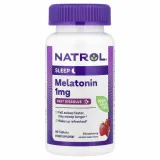 Упаковка: Natrol, Мелатонин, быстрорастворимый, клубника, 1 мг, 90 таблеток