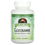 Упаковка: Source Naturals, Vegan True, глюкозамин, 750 мг, 60 таблеток