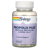Упаковка: Solaray, Propolis Plus, прополис, пчелиная пыльца и маточное молочко, 90 растительных капсул
