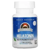 Упаковка: Source Naturals, Мелатонин, мята, 1 мг, 100 пастилок