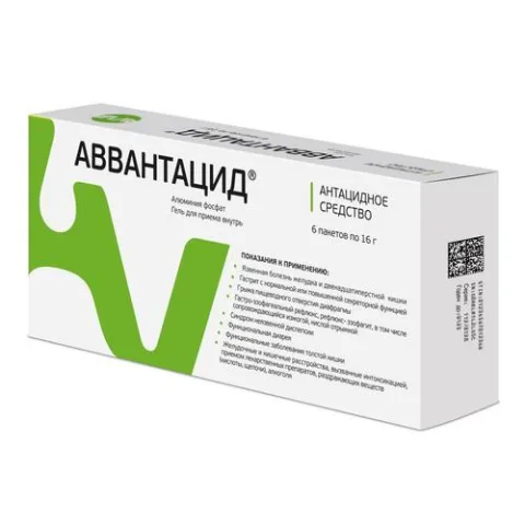 Упаковка: АВВАнтацид, 16 г, 6 шт, гель для приема внутрь