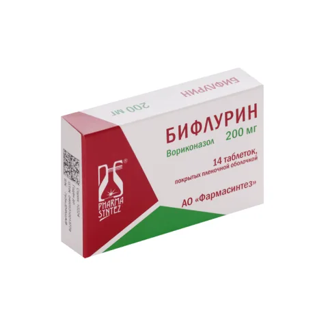 Упаковка: Бифлурин 200 мг, 14 шт, таблетки покрытые пленочной оболочкой
