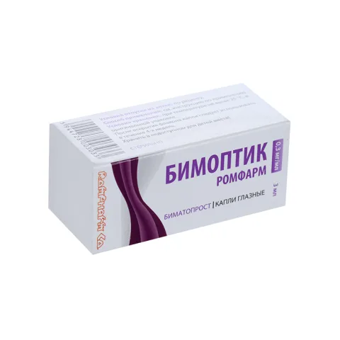 Упаковка: Бимоптик Ромфарм 0.3 мг/мл, 3 мл, капли глазные