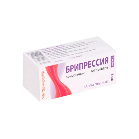 Упаковка: Брипрессия 2 мг/мл, 5 мл, капли глазные