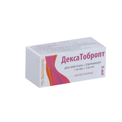 Упаковка: ДексаТобропт, 5 мл, капли глазные